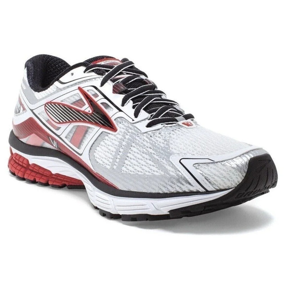 Brooks Revenna Men's White Red Running Shoe Sneaker Sz 9 / 42.5- 1101861D146 - Picture 1 of 13